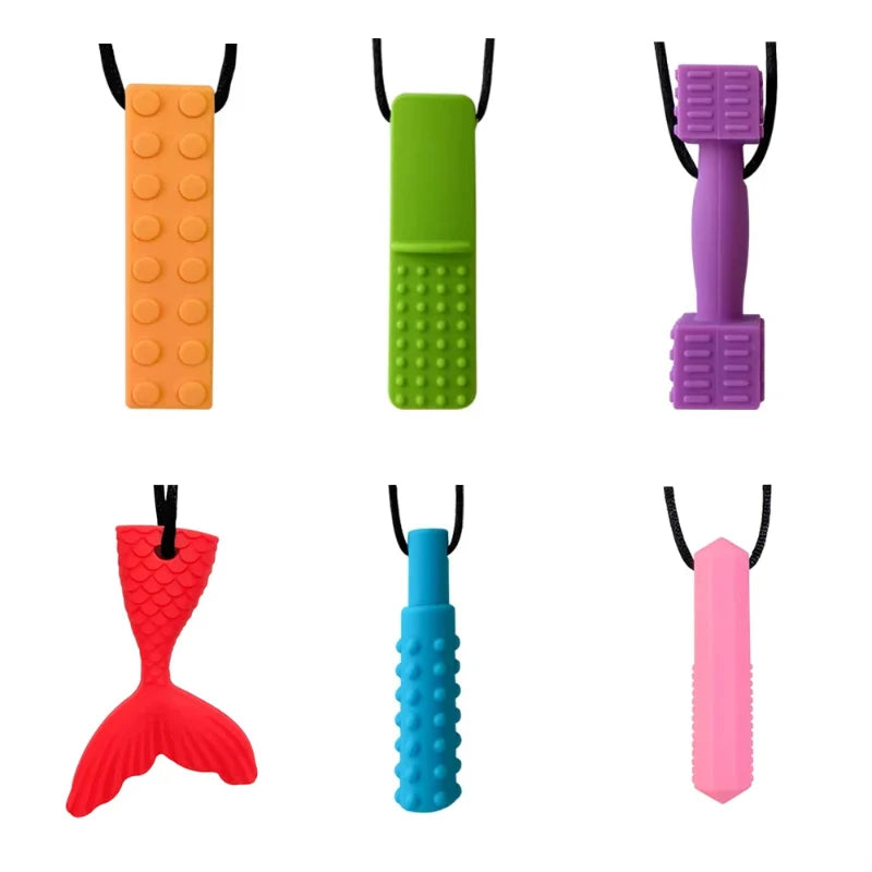 Silicone Teether Necklace for Kids | Chewy Sensory Pendant for Autism & ADHD | Oral Motor Therapy Tool