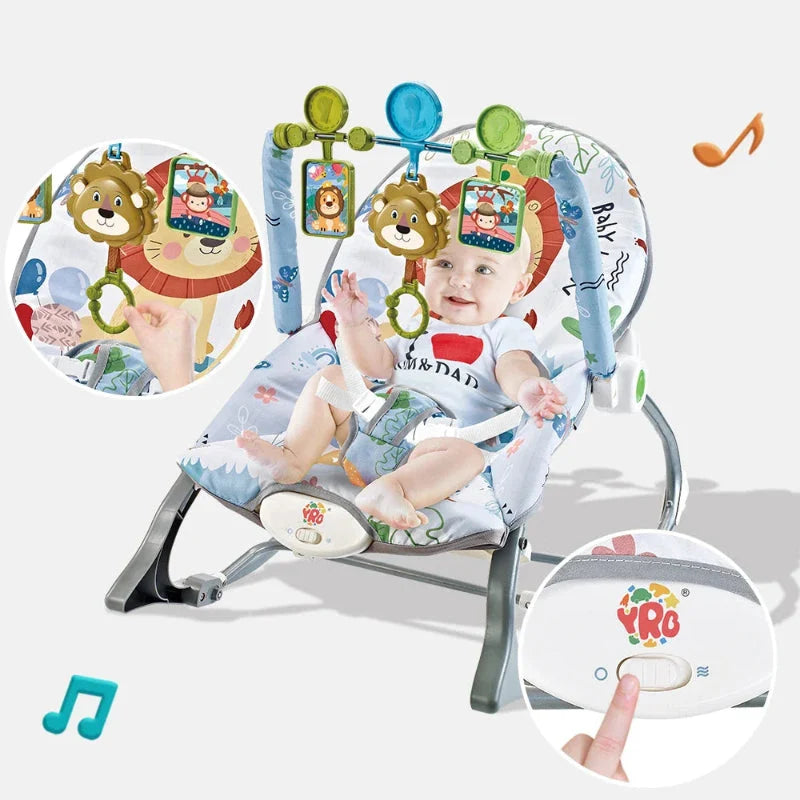 Baby Electric Rocking Chair Cradle with Music & Vibration for Newborns 0-2 Years - Multifunctional Sleep Shaker
