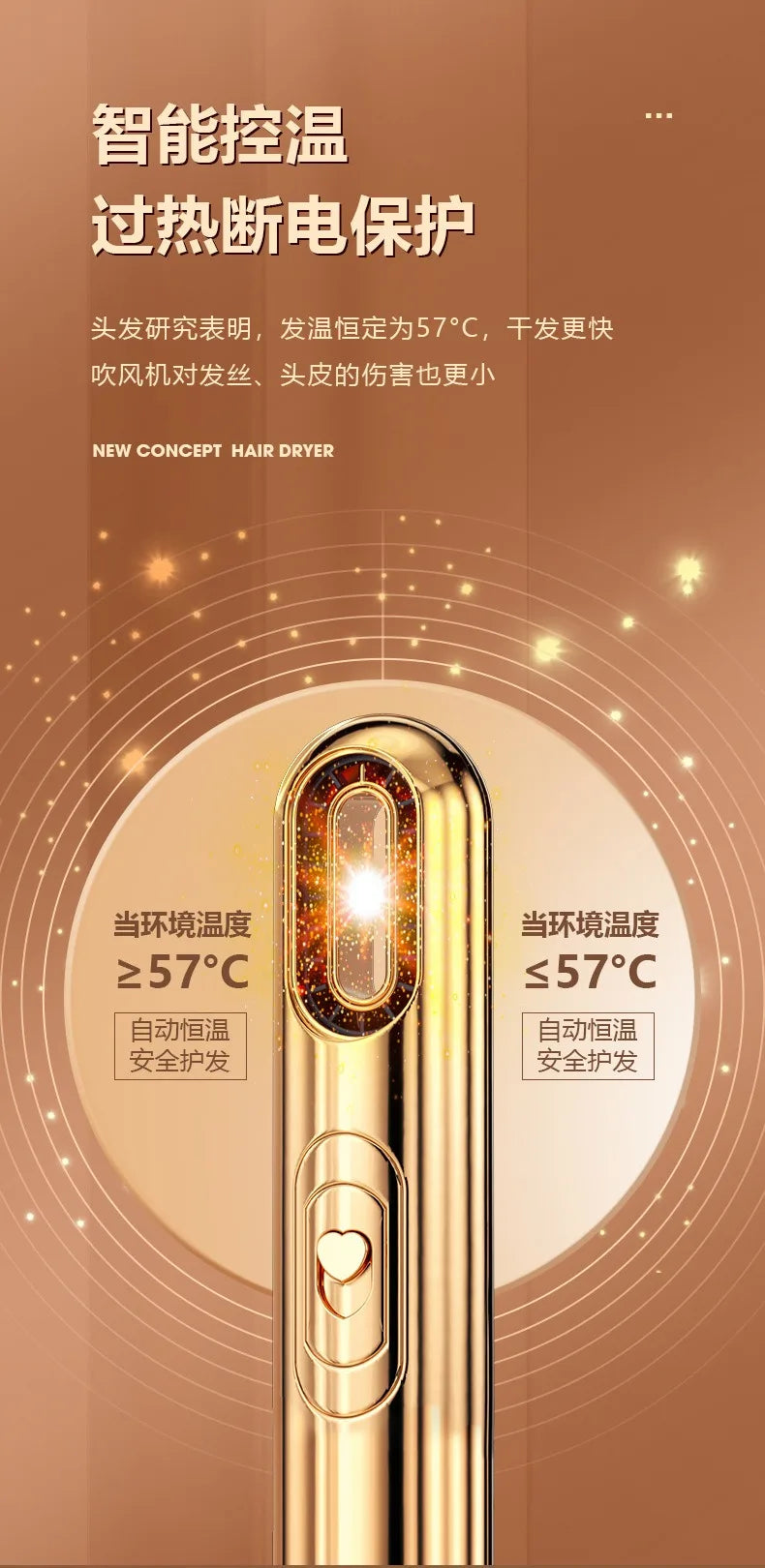 Aurora 3 in 1 Hair Dryer – Ionic Moisturizing Hair Care Tool with Super Wind Power
