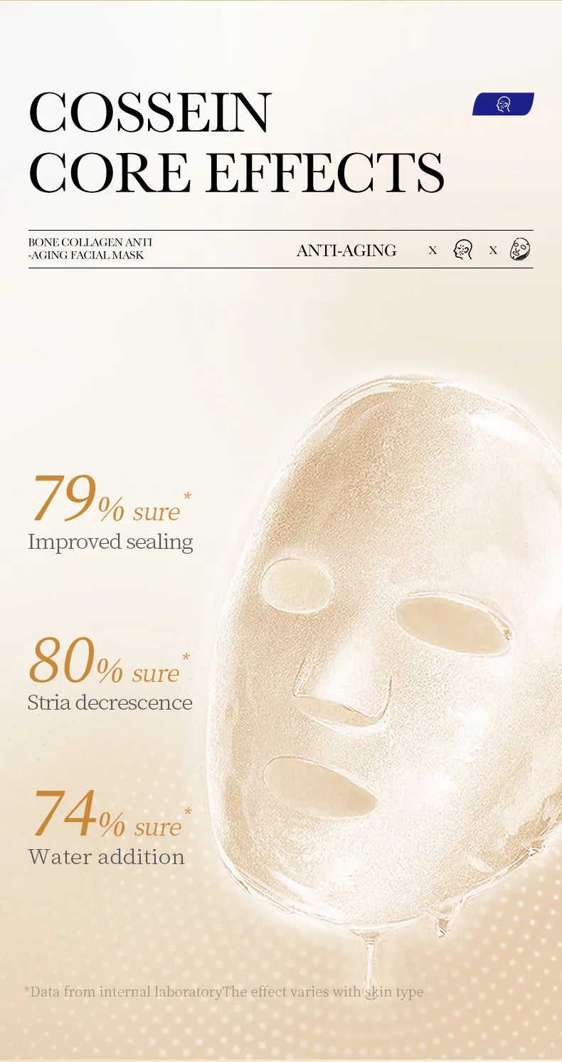 10pcs Anti-Wrinkle Collagen Face Mask – Moisturizing, Anti-Aging, Repair & Brightening Skincare Sheet Mask