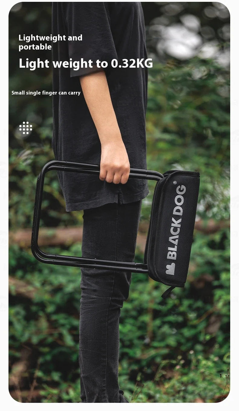 BLACKDOG Portable Folding Stool Ultralight Foldable Storage Seat Camping Fishing Mini Chair Outdoor Load 120kg 6061 Aluminum Alloy 600D Oxford Cloth