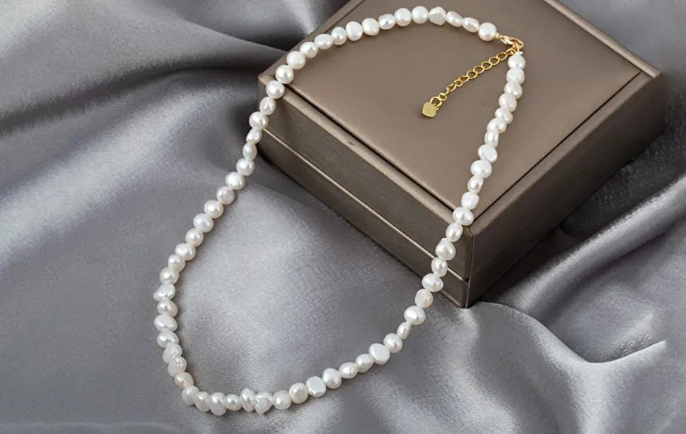 Choker Necklace – Real Baroque Freshwater Pearls for Women & Girls, Elegant 5-6mm/8-9mm Pearl Jewelry Gift