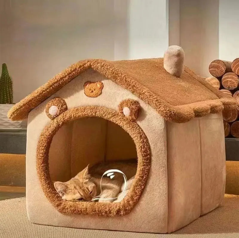 Foldable Washable Pet House Bed