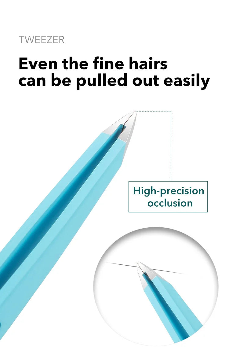 slanted stainless steel eyebrow tweezers