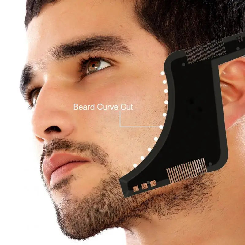 Beard Styling Shaping Template Comb Barber Tool Symmetry Trimming Shaper Stencil Beard Hair Brush Stencil Salon Styling Tools