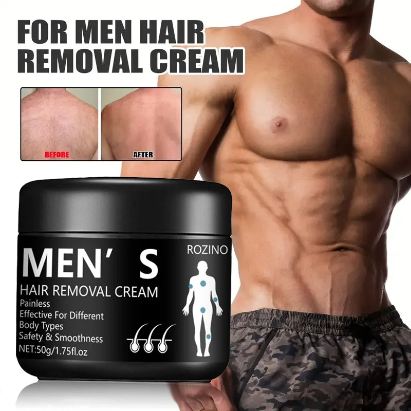 50g Men's Professional Hair Removal Cream, Men's Hair Removal Cream Painless, Suitable For Different Body Types And Parts, Easy