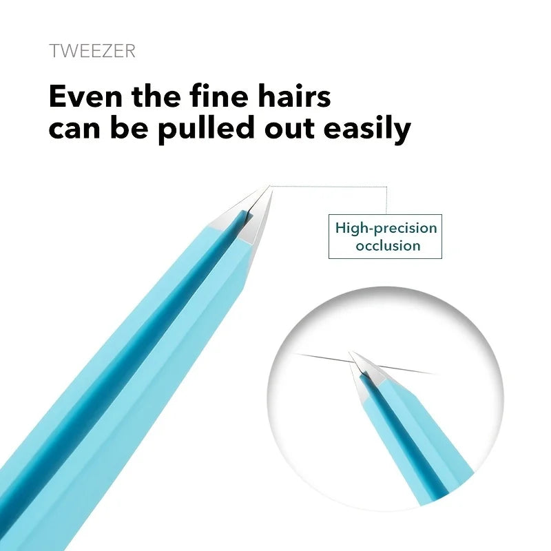 slanted stainless steel eyebrow tweezers