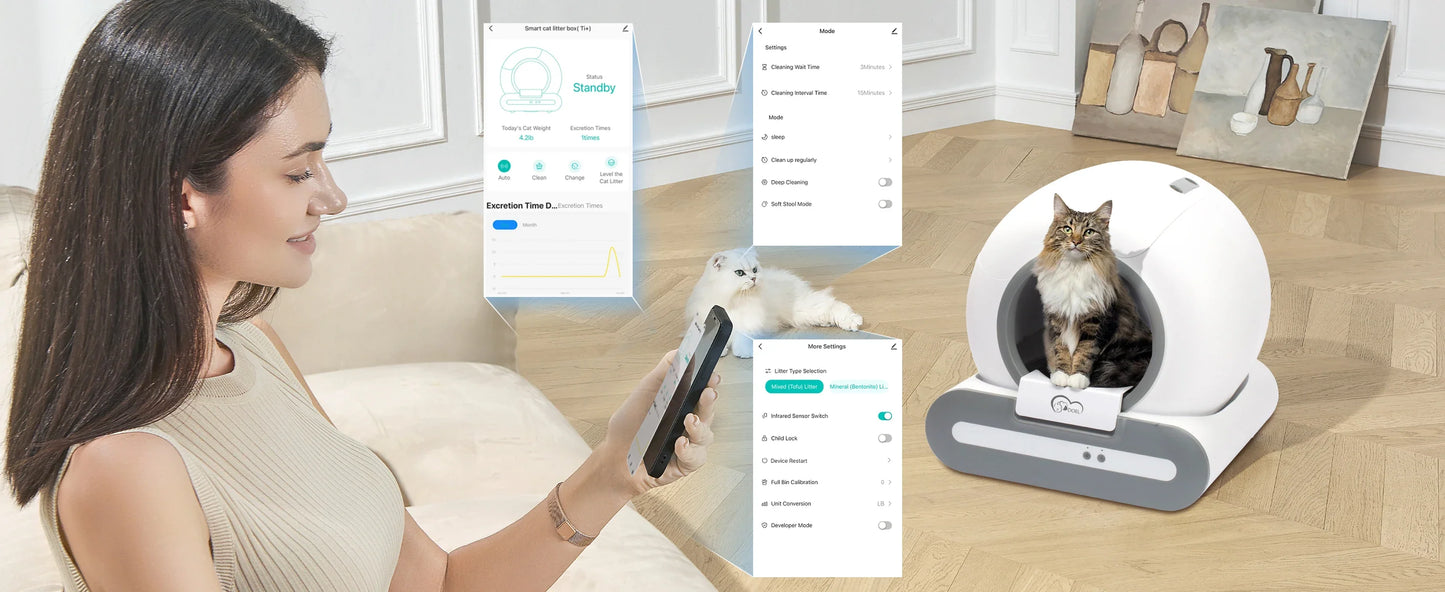 DOEL 65L Smart Self-Cleaning Litter Box