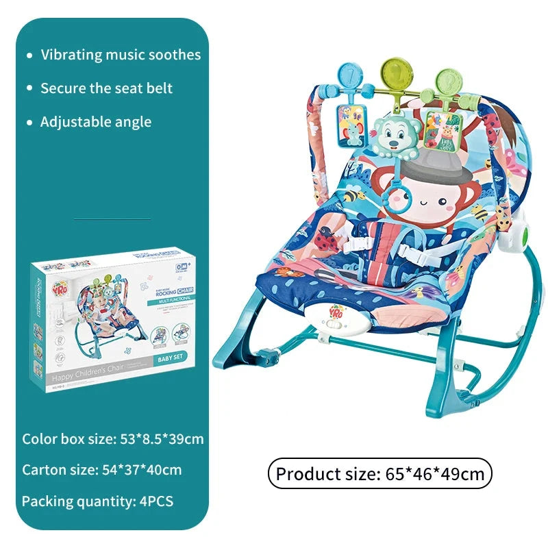 Baby Electric Rocking Chair Cradle with Music & Vibration for Newborns 0-2 Years - Multifunctional Sleep Shaker