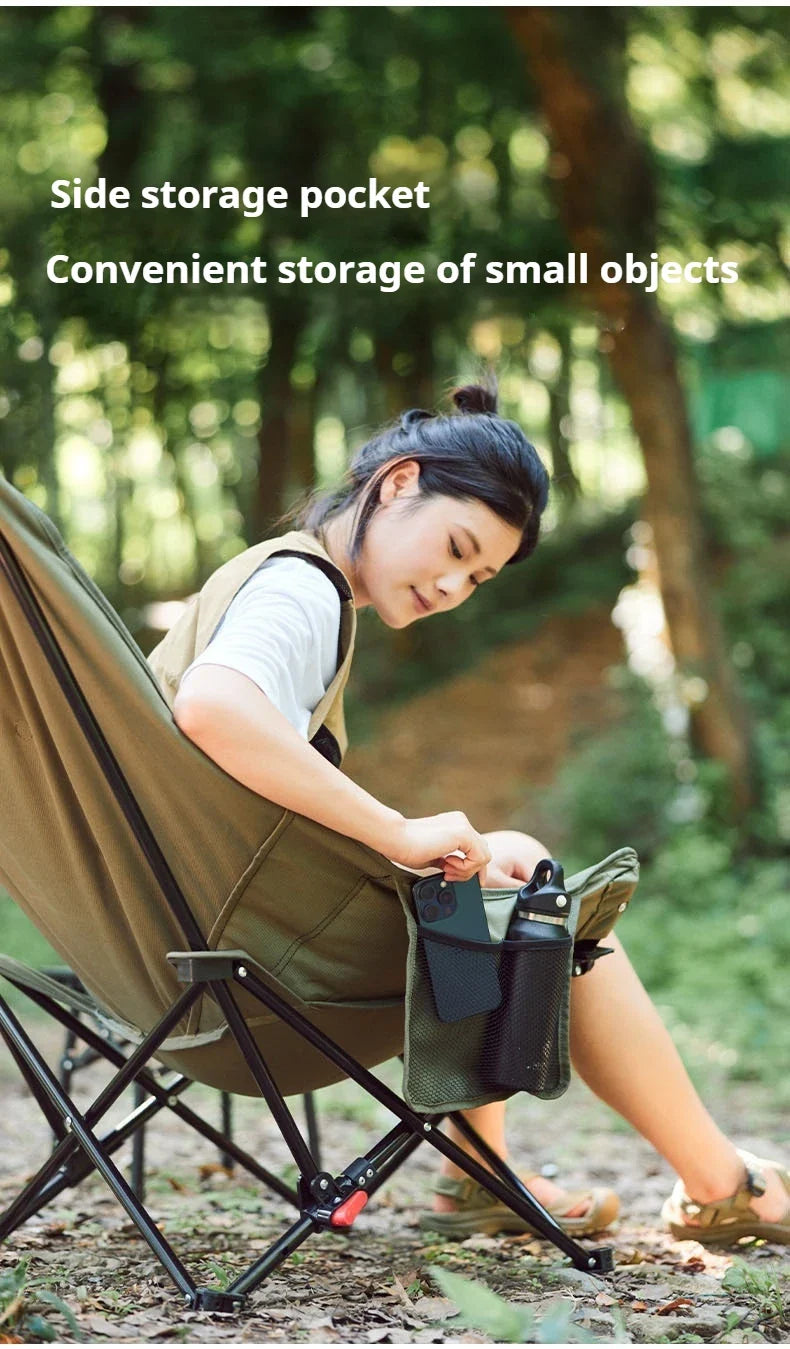 Naturehike SEA STAR 001 Camping Moon Chair Outdoor Push-up High Back Portable Folding Adjustable Lounge Chair Picnic Leisure Seat Bearing 120KG