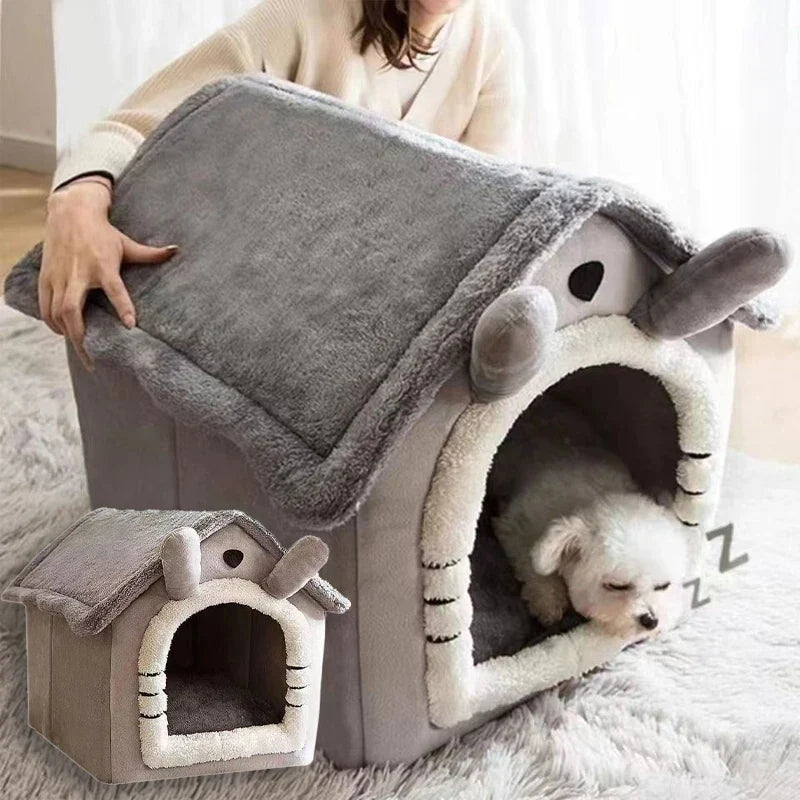 Foldable Washable Pet House Bed