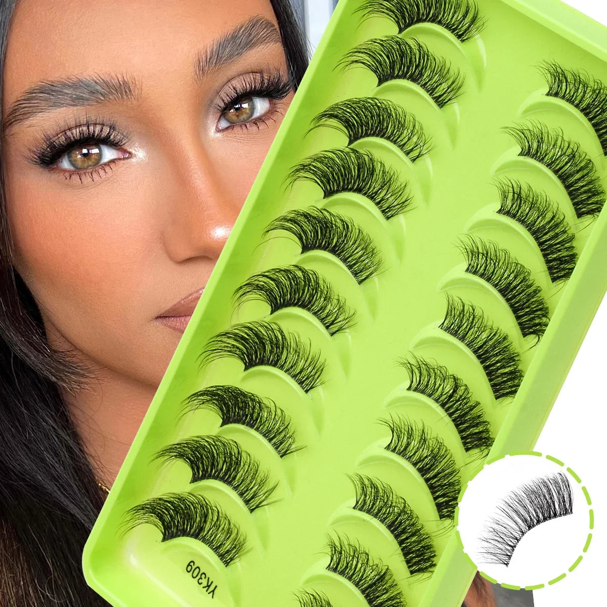 3/10 Pairs Half Lashes Makeup Natural Long Cat Eye Lashes Dramatic False Eyelashes