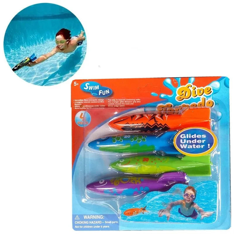Summer Torpedo Rocket Toy for Pool Diving Games - Fun Water Activity for Kids