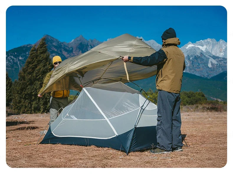 Naturehike MONGAR Series UL Tent Portable Ultralight 1 and 2 Person 15D Nylon Rainproof Expandable Canopy Double Layer Camping Outdoor Hiking Backpacking Cycling Tent