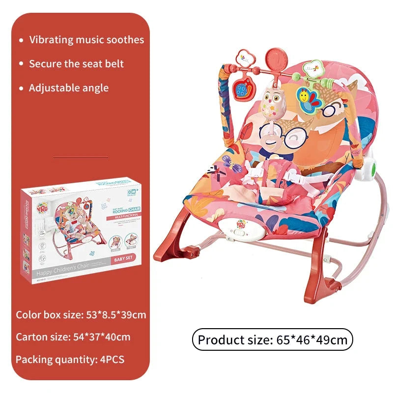Baby Electric Rocking Chair Cradle with Music & Vibration for Newborns 0-2 Years - Multifunctional Sleep Shaker