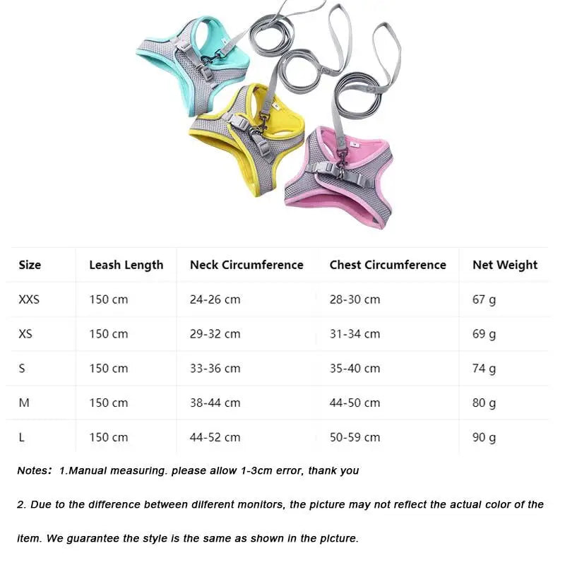 Reflective Mesh Harness & Leash Set