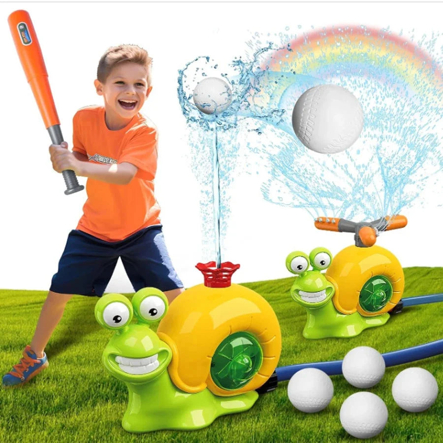 Sprinkler Toy - Kids Snail Automatic Outdoor Baseball Game for Fun Play