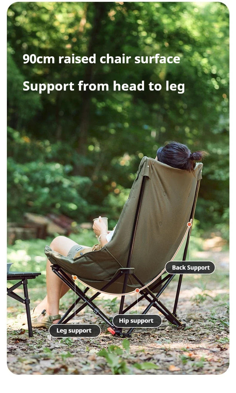 Naturehike SEA STAR 001 Camping Moon Chair Outdoor Push-up High Back Portable Folding Adjustable Lounge Chair Picnic Leisure Seat Bearing 120KG