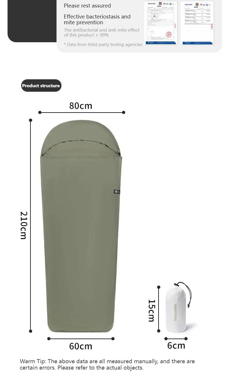 Naturehike FIREWORKS Sleeping Bag Liner Portable Ultralight Skin Friendly Thermal Warm Summer Insert Velvet Lining Sleeping Bag 128g Nylon Low Elastic