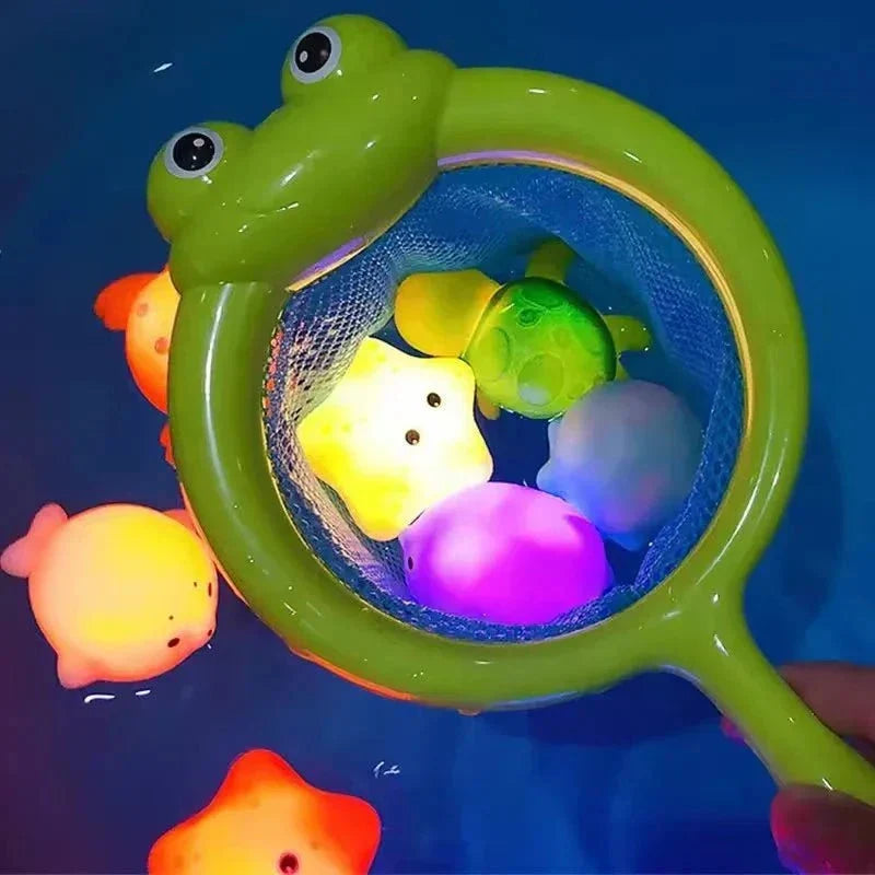 Floating Light-Up Animal Bath Pool Toys for Kids Age 3-5 - Set of 9 Fun Bath Time Accessories
