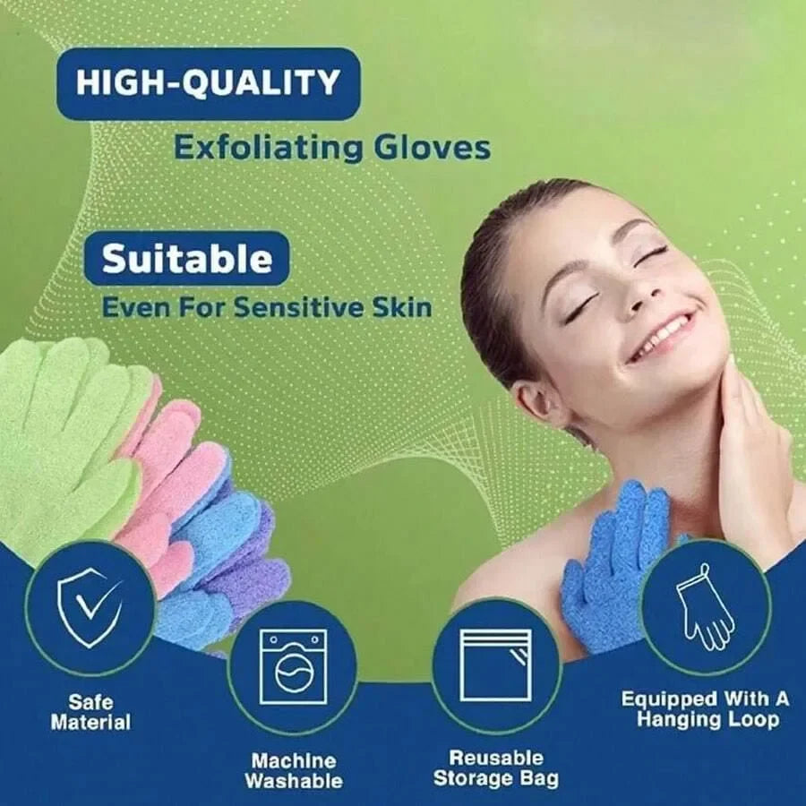 Bath Products – 2pcs Exfoliating Shower Gloves & Back Scrub Towel Set