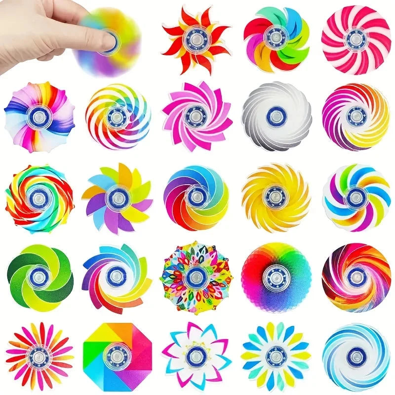 5/10/20pcs Mini Rainbow Fidget Spinner Sensory Stress Relief Toys