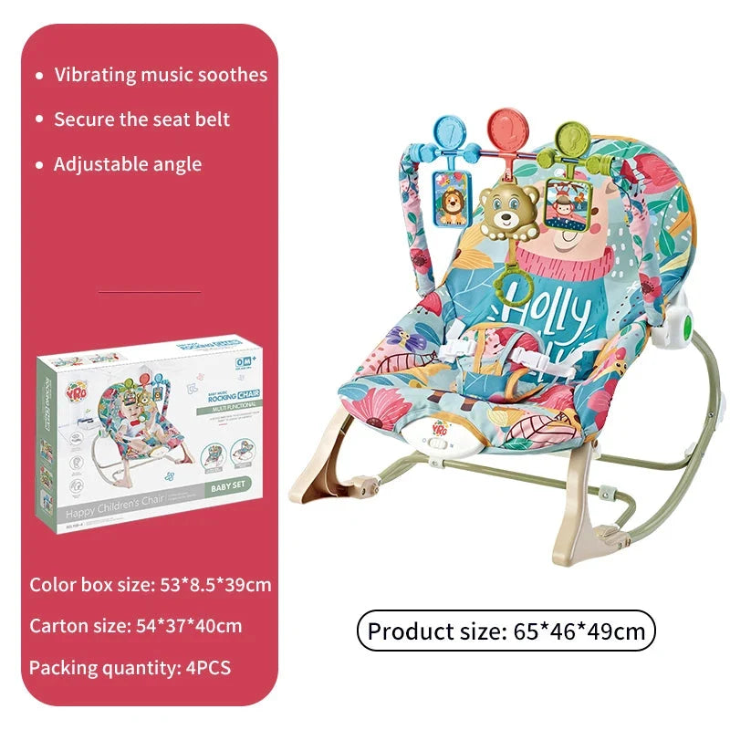Baby Electric Rocking Chair Cradle with Music & Vibration for Newborns 0-2 Years - Multifunctional Sleep Shaker
