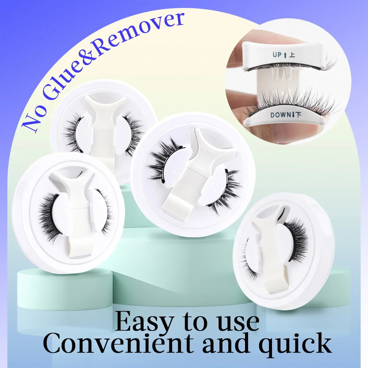 Magnetic Eyelashes – Reusable Faux Mink Natural Lashes with Tweezers Set