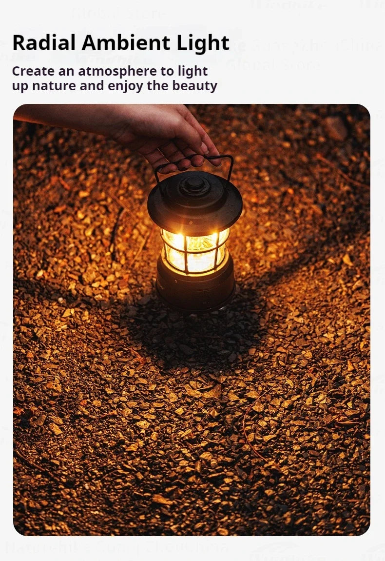 Blackdog Retro Mini Camping Light Portable Lightweight Rechargeable Lamp Waterproof 3600mAH Battery LED Atmosphere Stepless Dimming Hanging Lantern