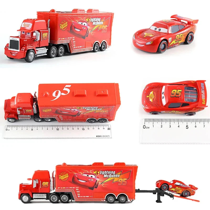 Disney Pixar Cars 3 Lightning McQueen, Jackson Storm, Cruz Ramirez, Hudson Mack Truck & Chick Hicks Toy Set