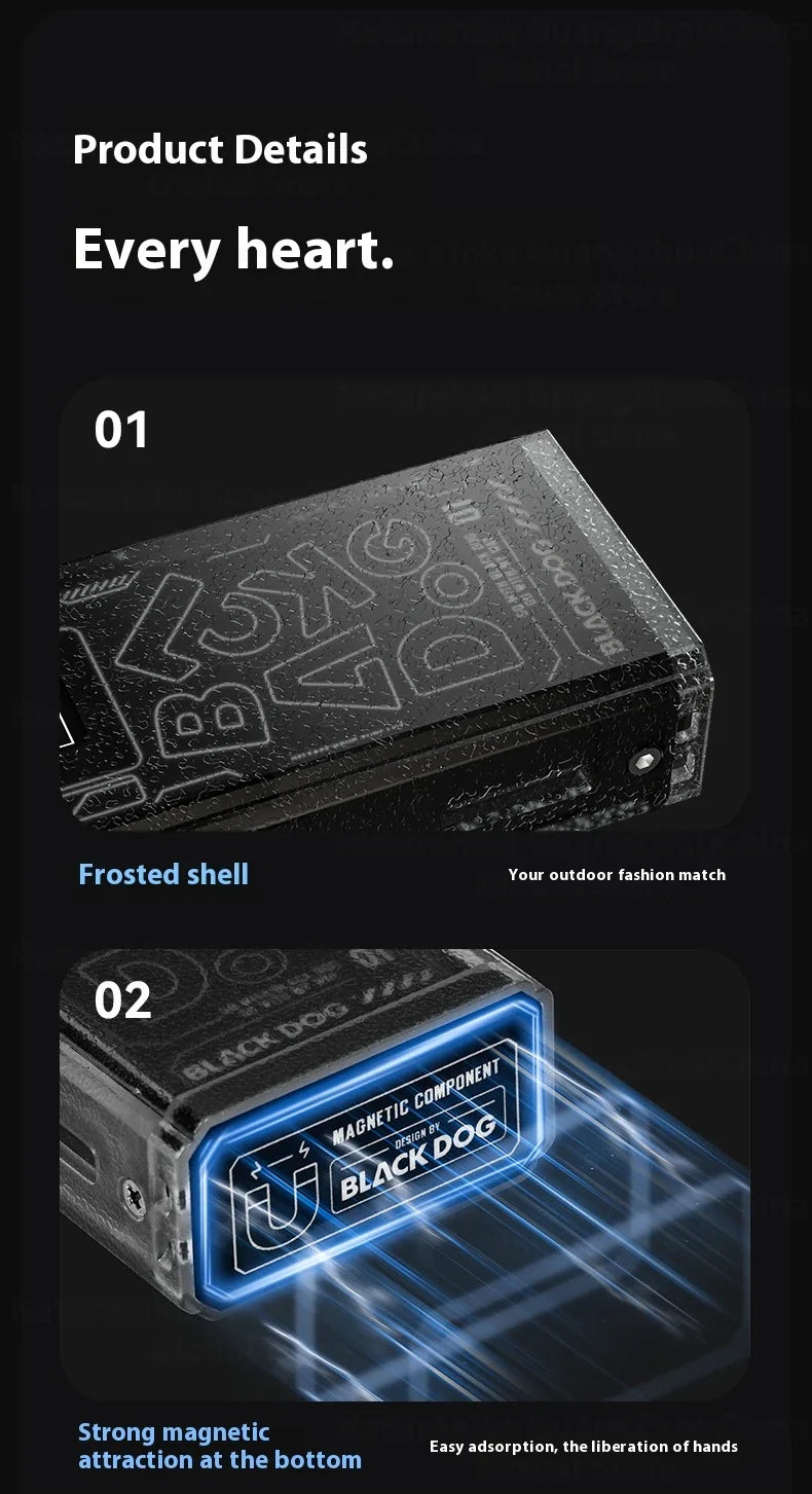 BLACKDOG STAR BOX Multifunctional Lighting Flashlight 3300LM Super Power Long Range LED Light 4 Color Torch Outdoor 3000mAh Battery IPX5 Waterproof