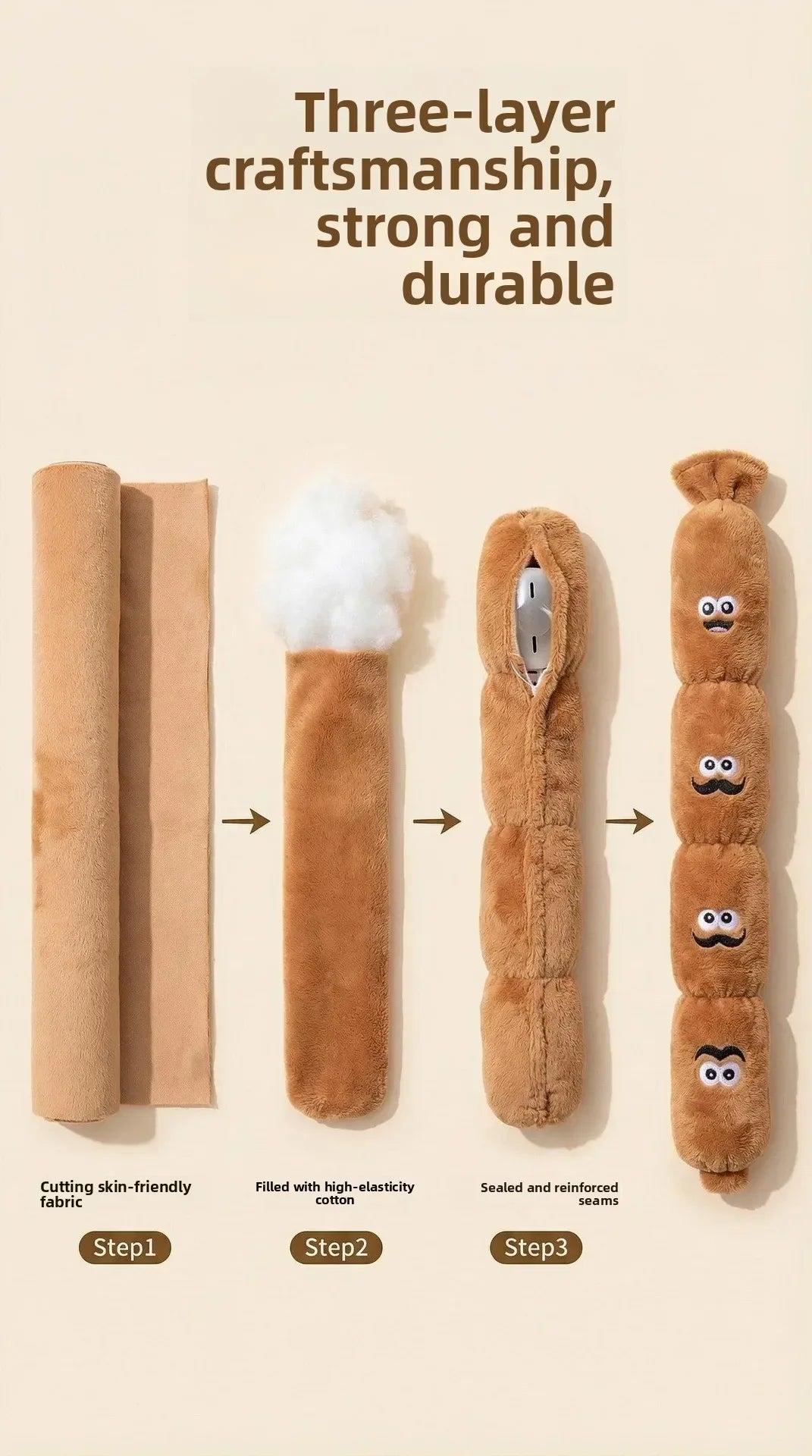 Squeaky Plush Sausage Dog Toy