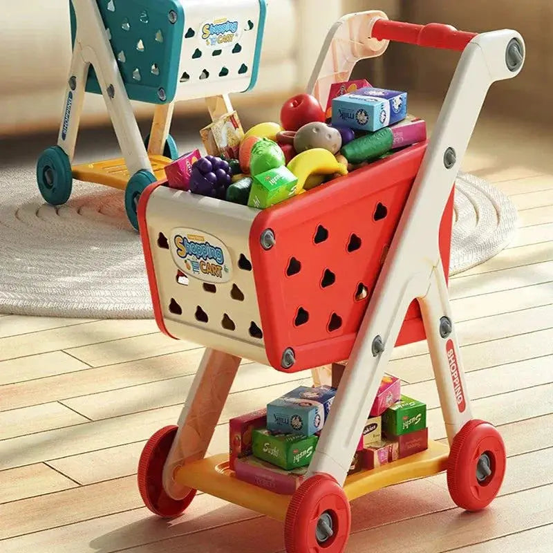 Shopping Cart Trolley Toy for Kids with Fruit - Early Learning Educational Playtime