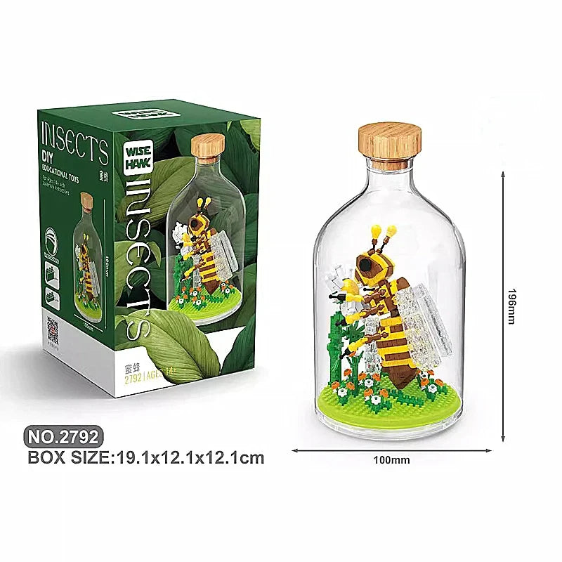 Creative Children's Building Blocks Set - Flamingo & Seahorse Educational Toys in Bottled Design