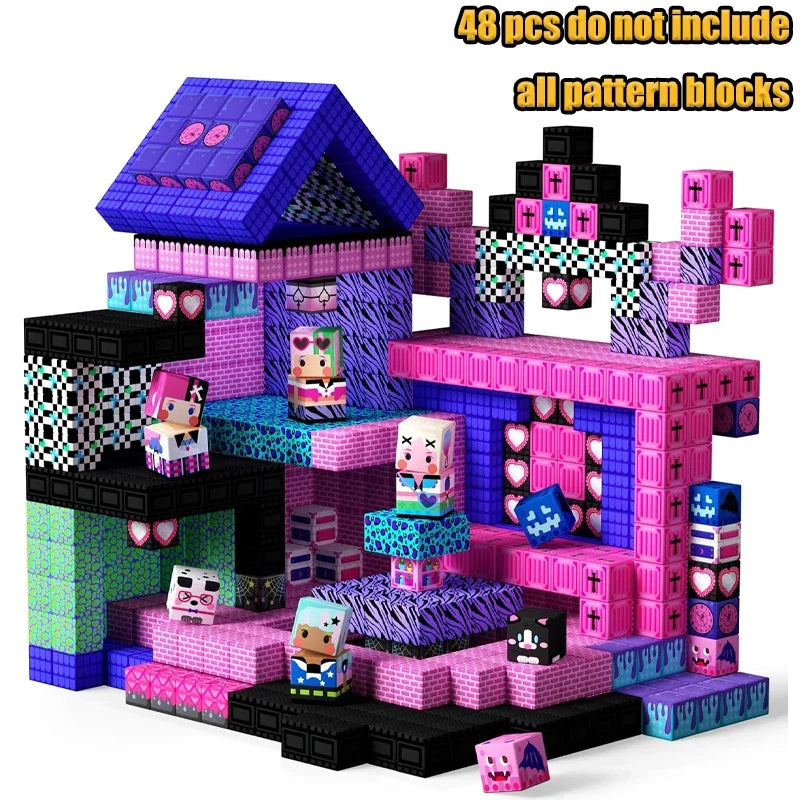 Magnetic Building Blocks Set - Mine Exploration STEM Toy for Kids, Construction Brick Cubes for Boys and Girls