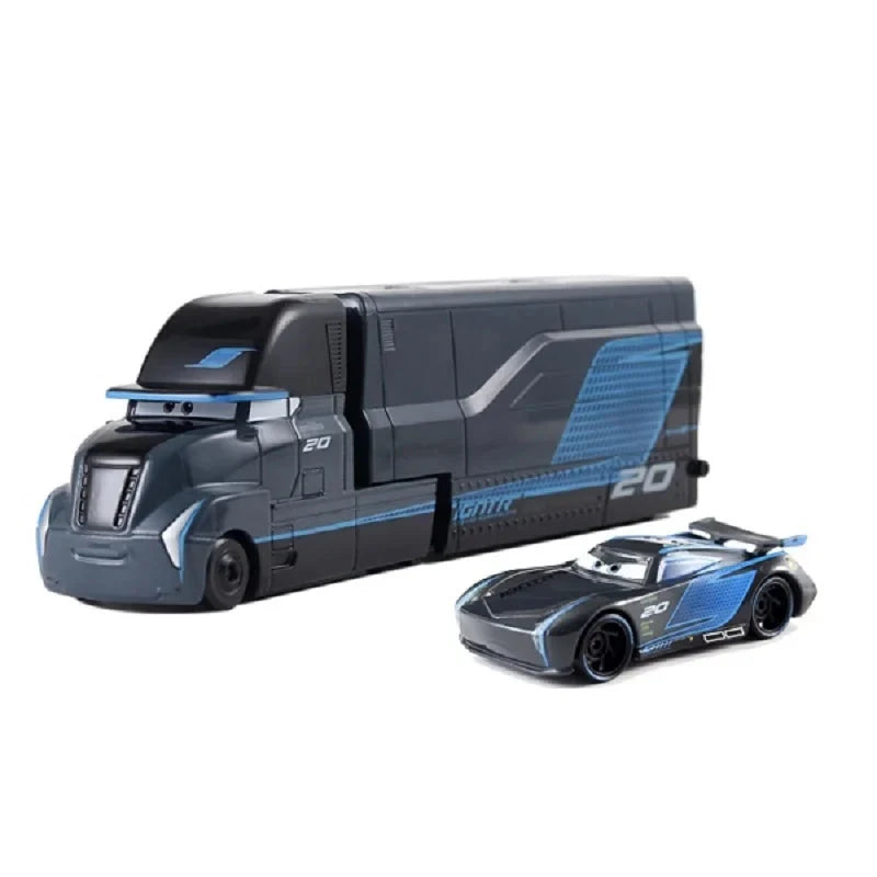 Disney Pixar Cars 3 Lightning McQueen, Jackson Storm, Cruz Ramirez, Hudson Mack Truck & Chick Hicks Toy Set