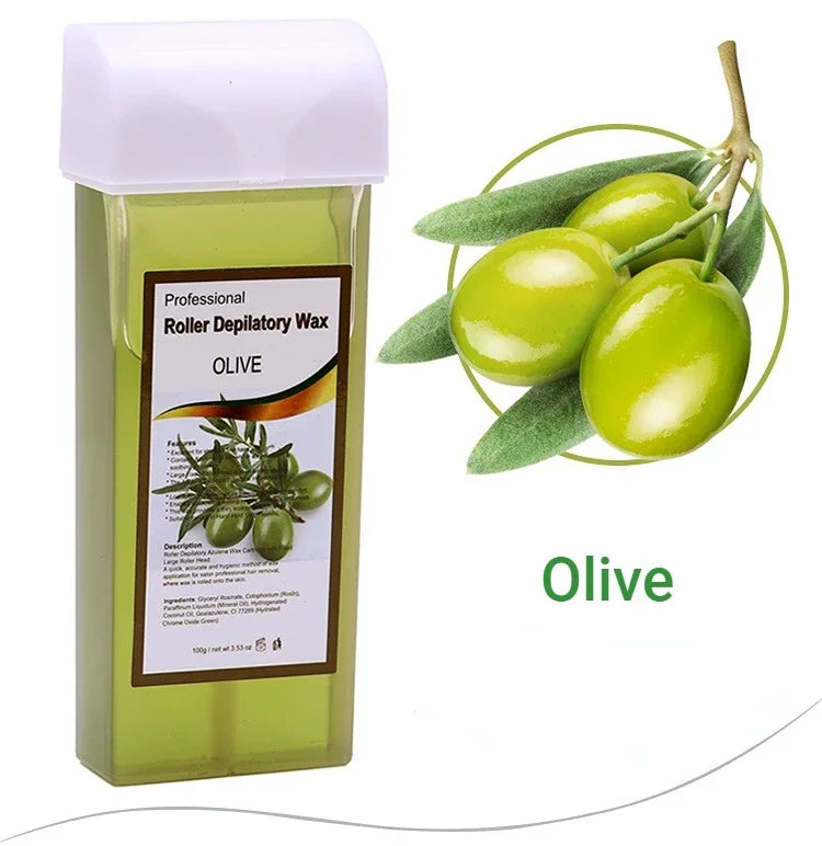 100g Hair Removal Wax Gentle Non-irritating Hot Depilatory Cream Wax Cartridge Beeswax Warmer Waxing Hair Removal for Women Men