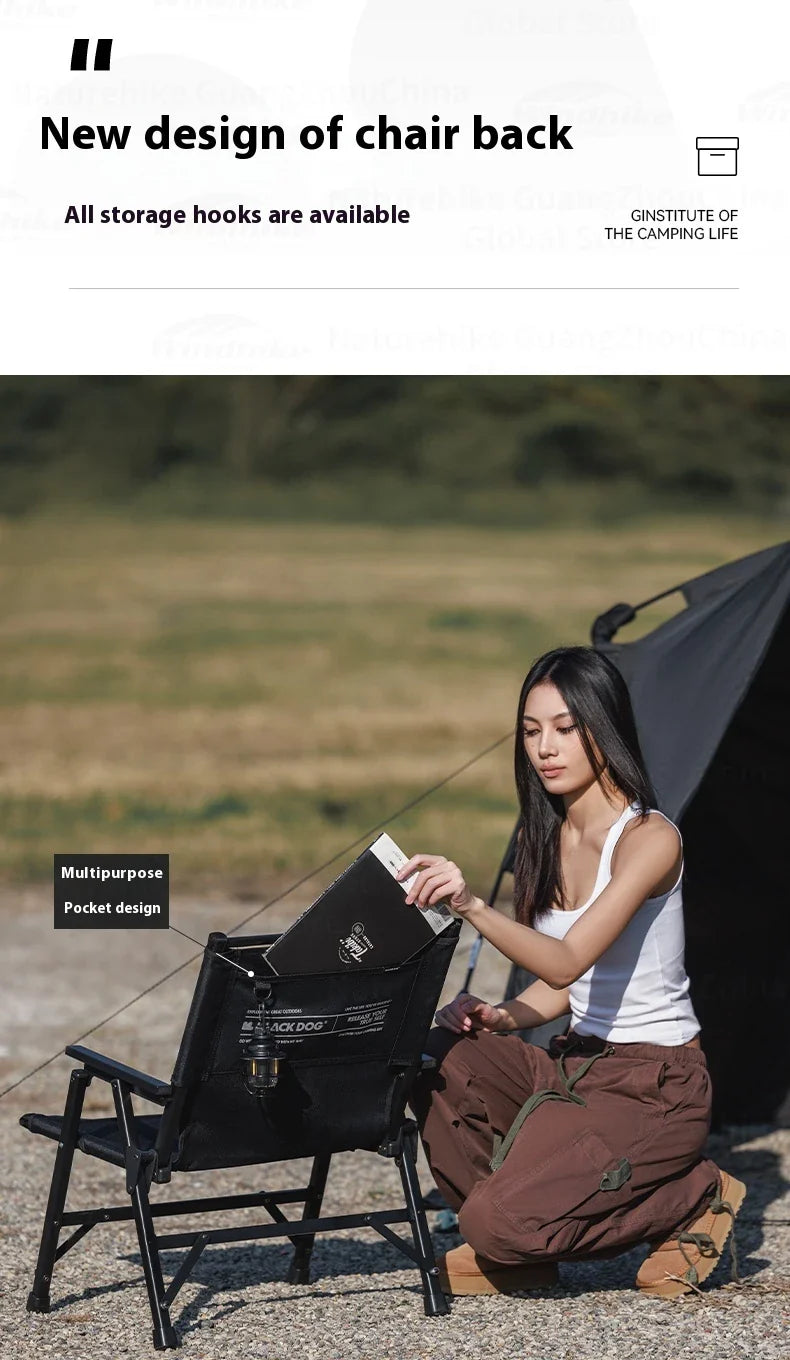 BLACKDOG Detachable Kermit Chair Portable Lightweight Detachable Seat Armchair Aluminum Alloy Outdoor Camping Fishing Folding Chair Load Bearing 120kg