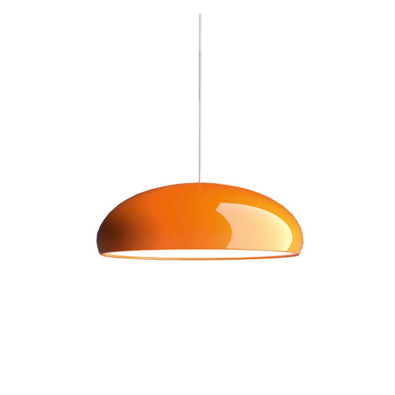 Italian Design Dome Pendant Light With Wide Curved Shade