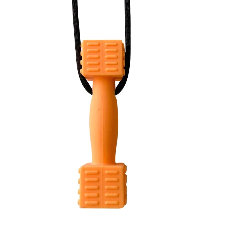 Single or 6 Pack Silicone Chew Necklaces for Kids - Dumbbell Shape Sensory Oral Motor Tools