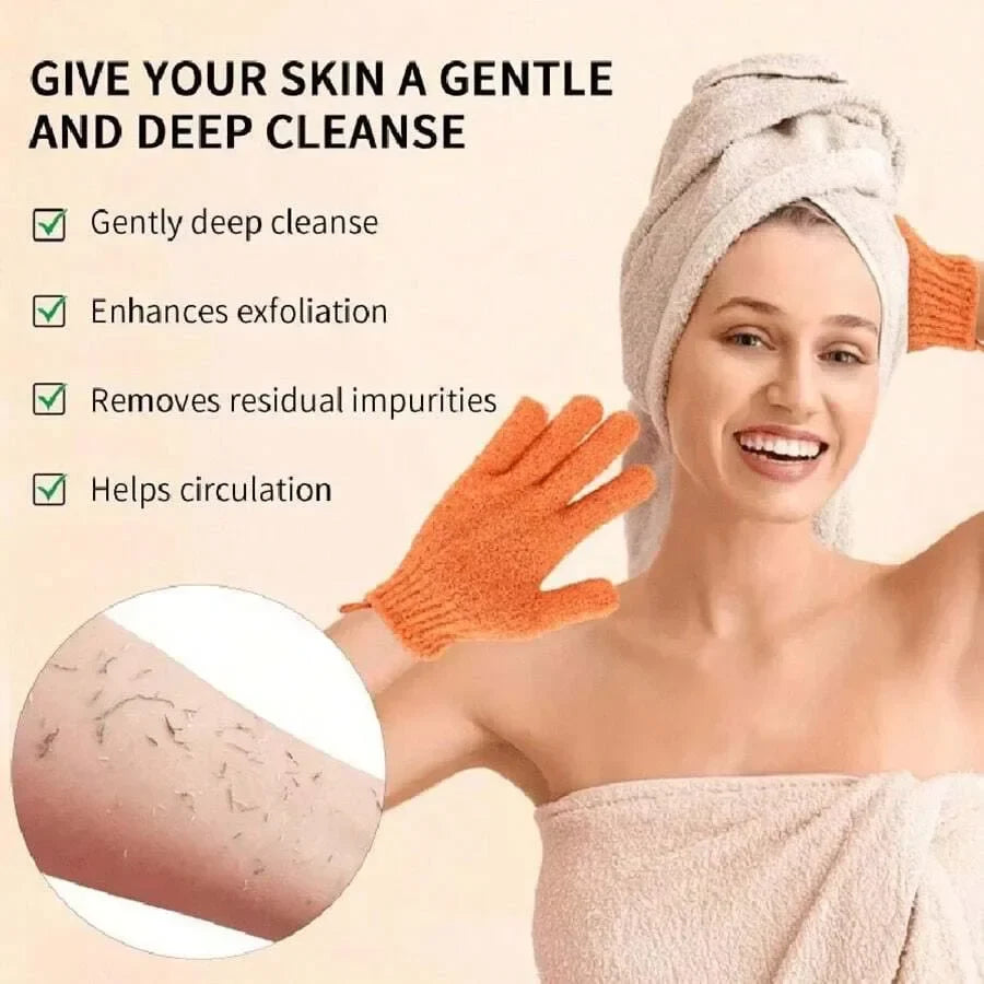 Bath Products – 2pcs Exfoliating Shower Gloves & Back Scrub Towel Set