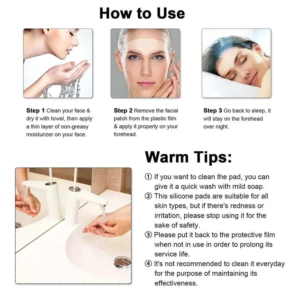 Reusable Silicone Wrinkle Removal Sticker Anti Wrinkle Pads Anti Aging Skin Face Lifting Patches Face Forehead Neck Eye Stickers