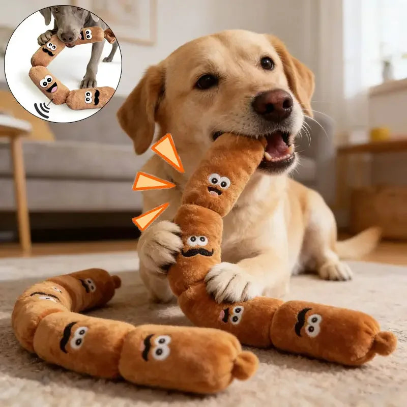 Squeaky Plush Sausage Dog Toy