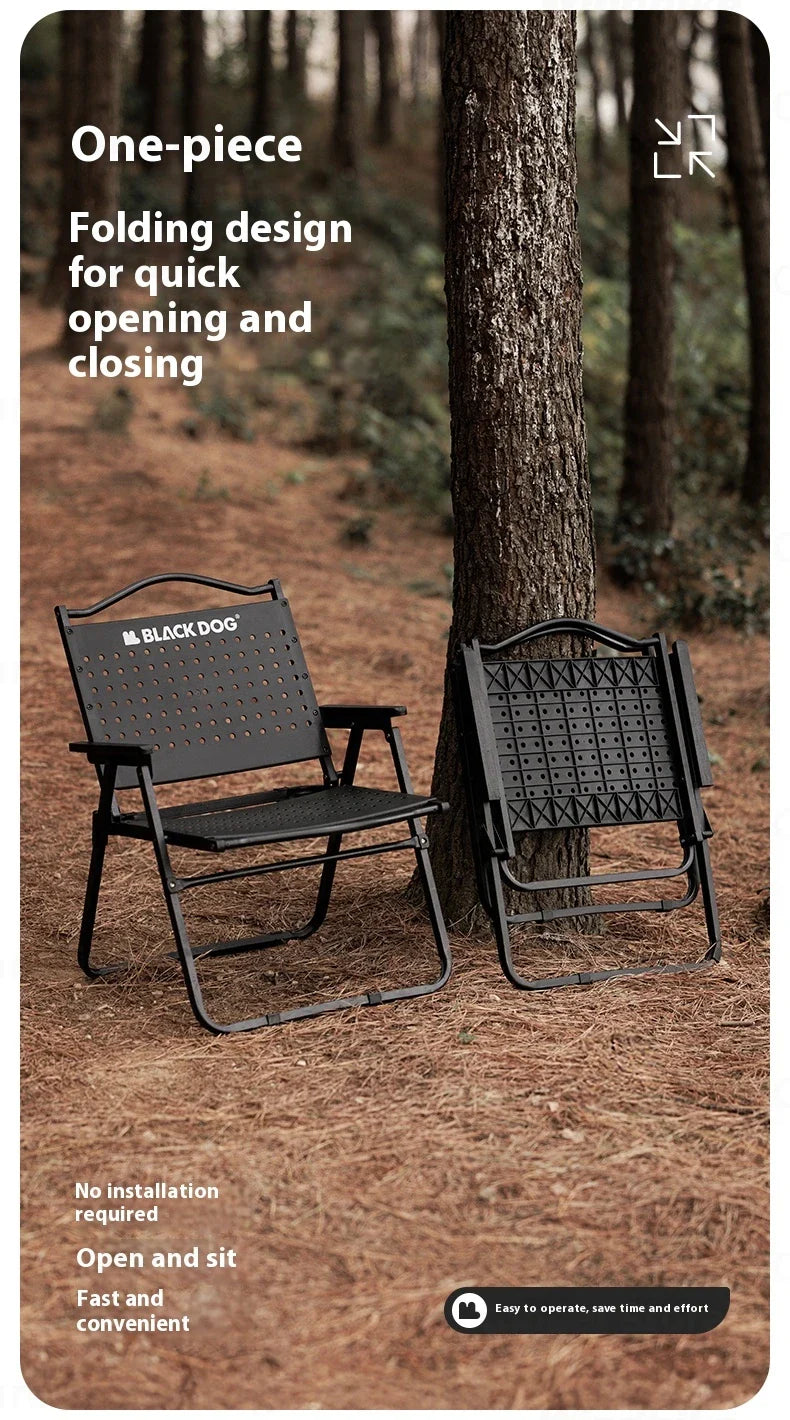 BLACKDOG HIVE Kermit Metal Chair Portable Lightweight Outdoor Folding Fishing Chair Breathable Moon Armchair Honeycomb Design Load Bearing Up To 112kg