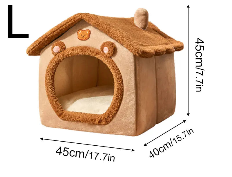Foldable Washable Pet House Bed