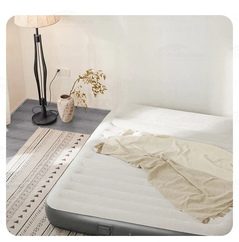 Naturehike Inflatable Bed With Build-in Air Pump Portable Lightweight 1-3 Persons Camping Luxury Sleeping Bed PVC Inflatable Thicken Pad Travel