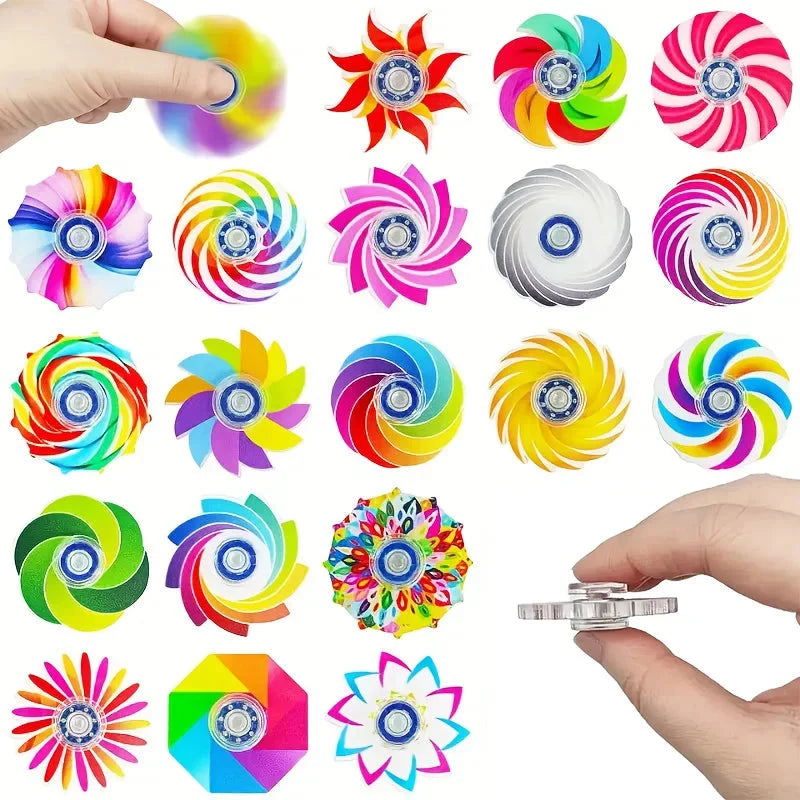 5/10/20pcs Mini Rainbow Fidget Spinner Sensory Stress Relief Toys