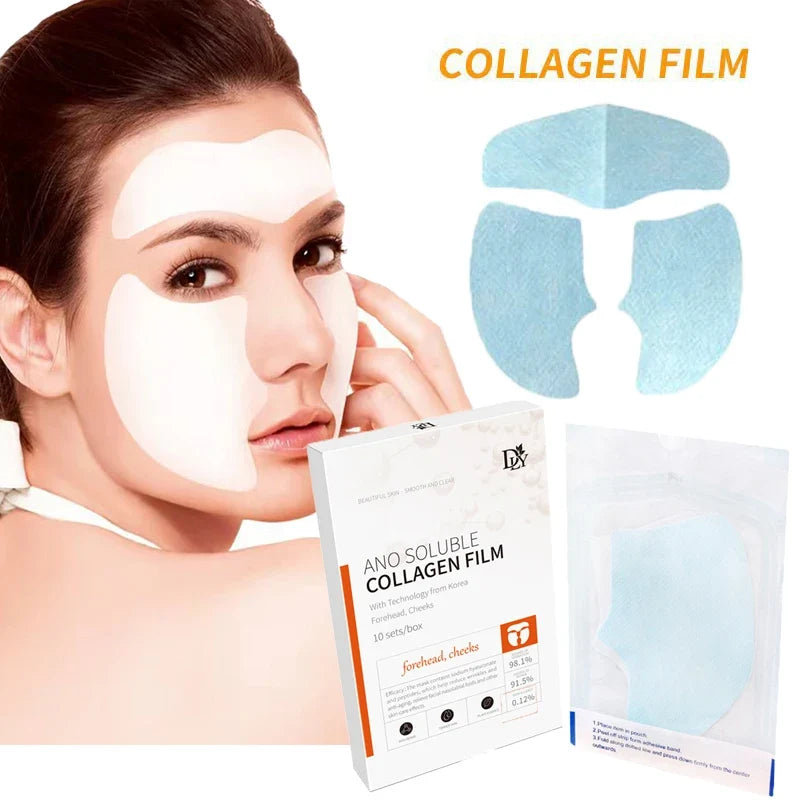 Gel Facial Mask - Hydrolyzed Collagen Protein Film | Moisturizing & Anti-Wrinkle Skin Care Set (5/10 Sets)