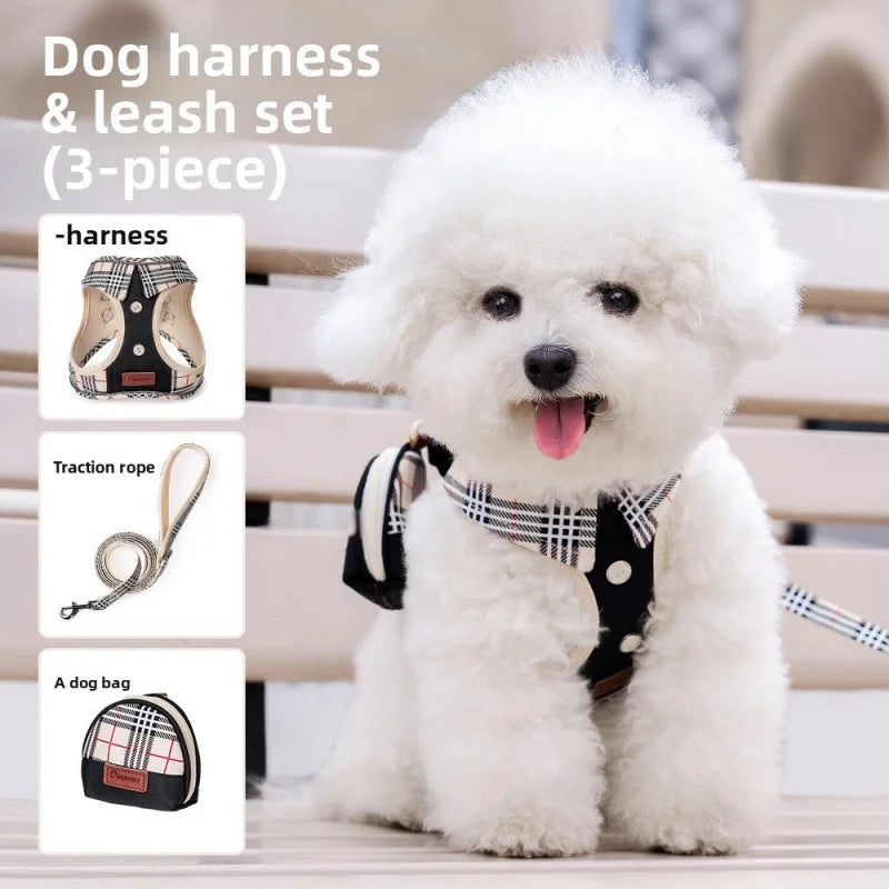 British-Style Dog Harness Set (3-Piece)