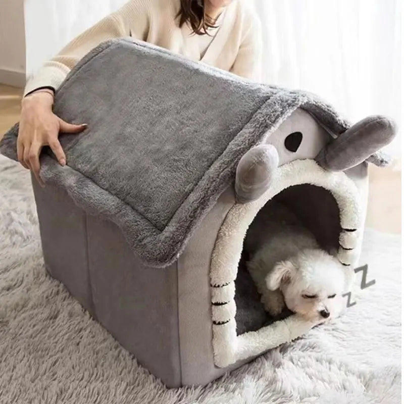 Foldable Washable Pet House Bed